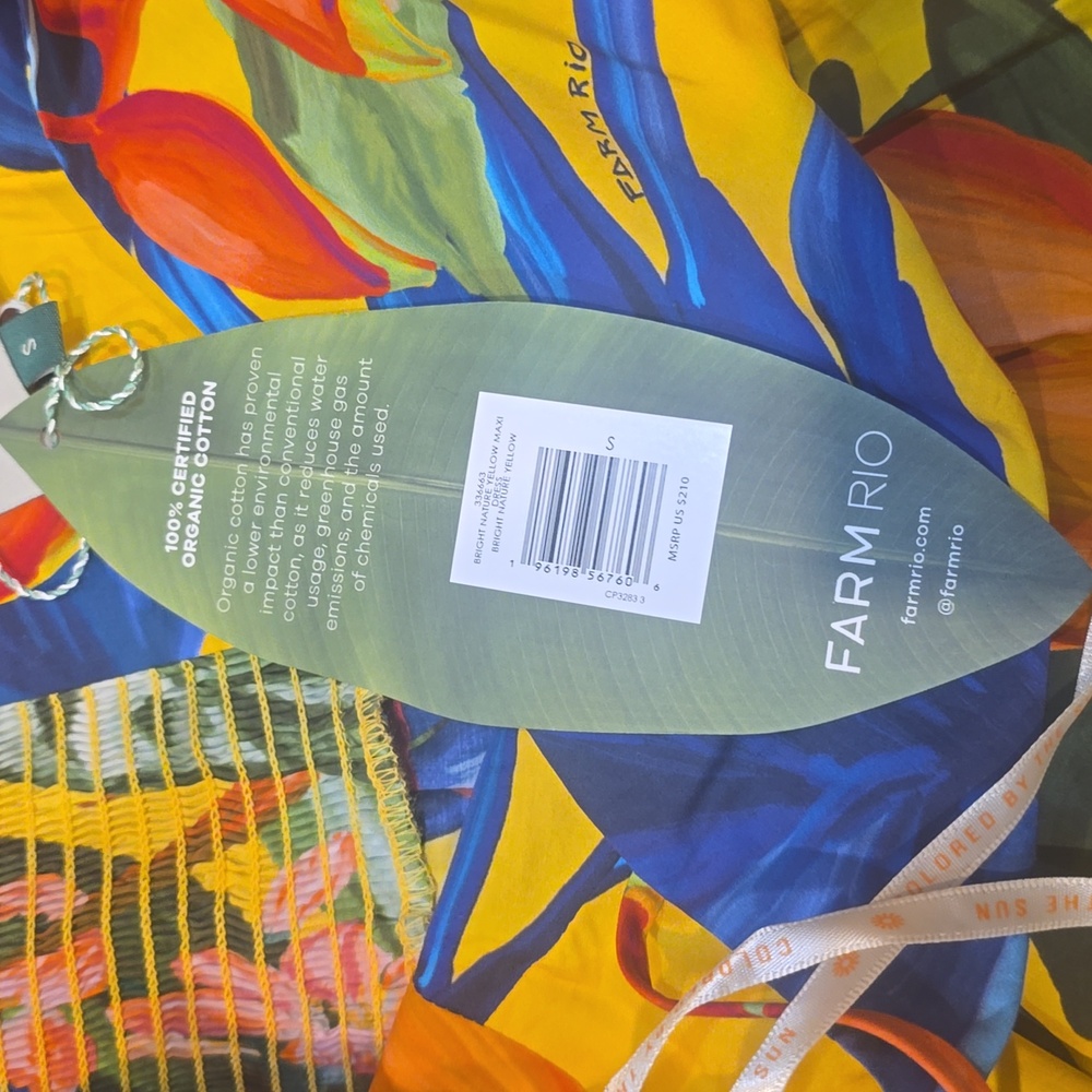 Farm Rio Bright Nature Maxi Sundress small Tropical Floral $210 NWT - Picture 11 of 15